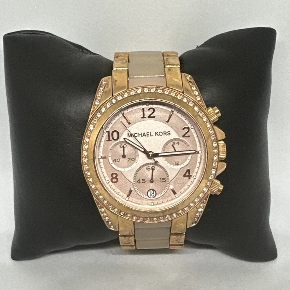 Michael Kors Blair MK5943 Women's Gold-Tone Analog Dial Chronograph Watch HME703